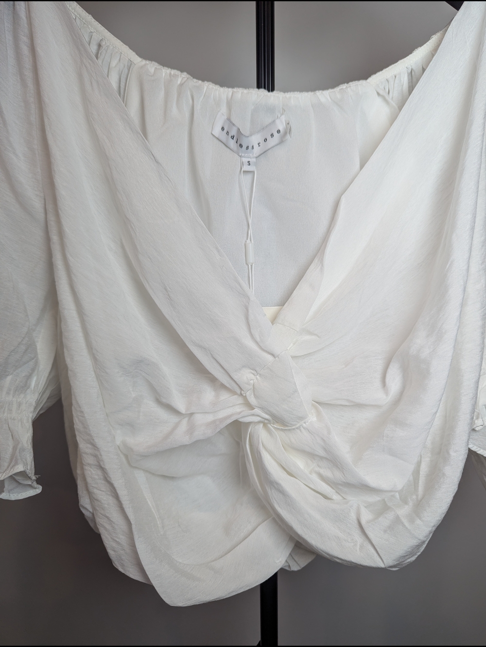 Endless Rose Women Size S Twist Front Blouse Balloon Whimsical Cottagecore - Picture 5 of 15